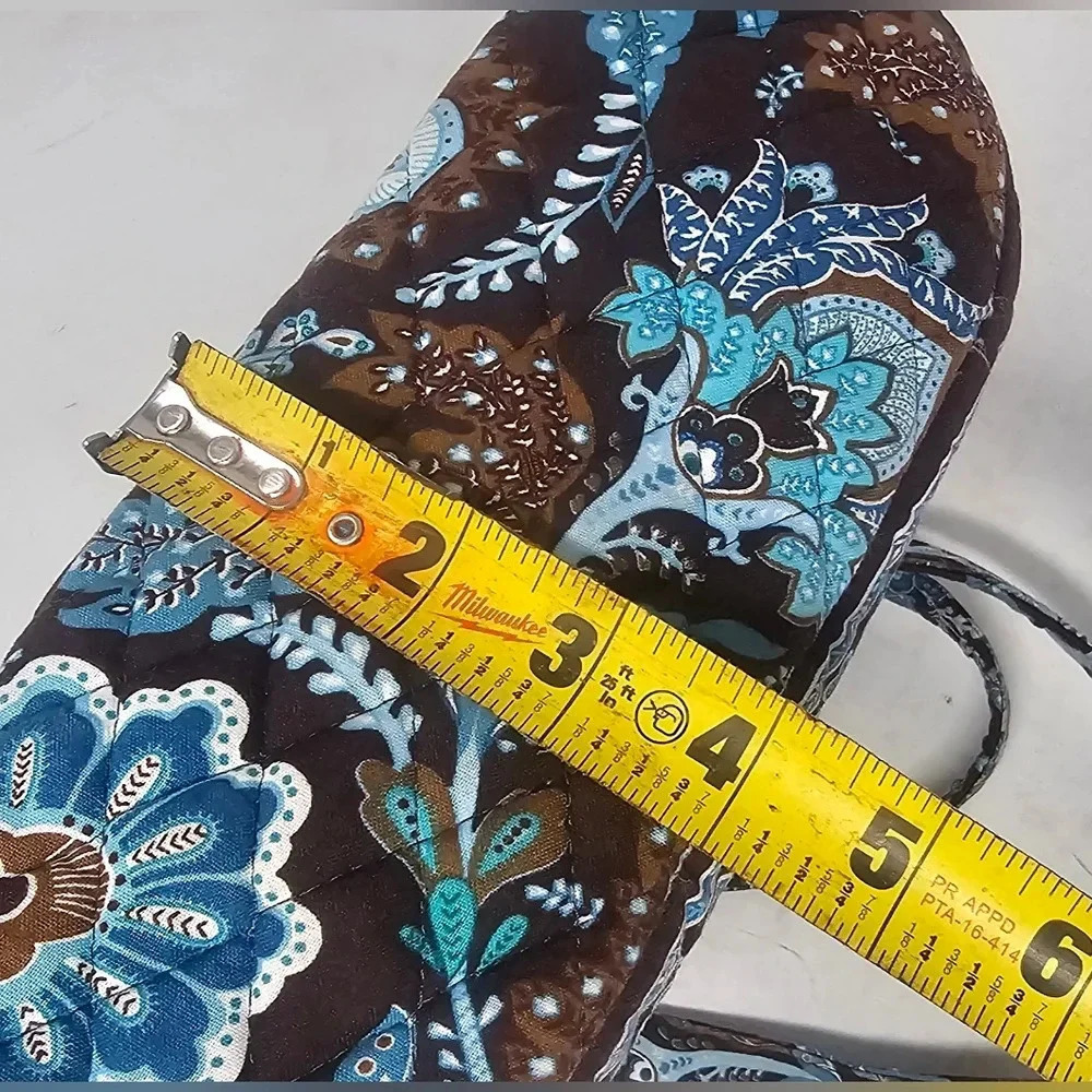 Retired Vera Bradley Blue Java Brown Floral Paisley Tote - Picture 16 of 16